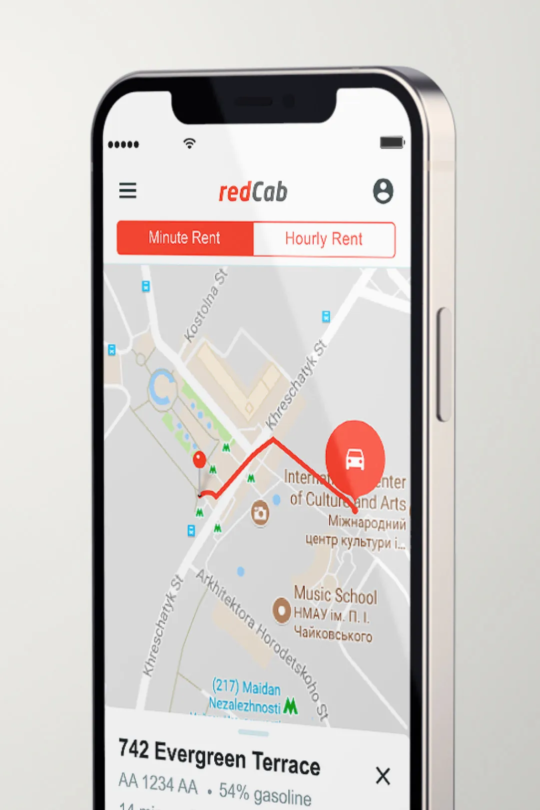 First Car sharing in kyiv interface design