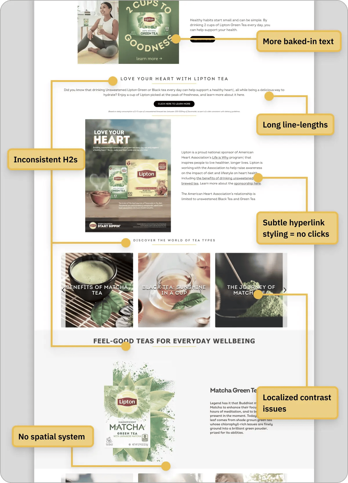 Concrete benefits and real-world visuals replace generic claims, making the message credible and specific