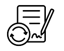 Icon of a document with a magnifying glass representing contract verification or compliance.t