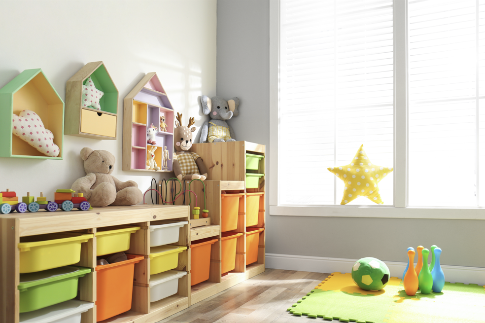 built-in playroom storage
