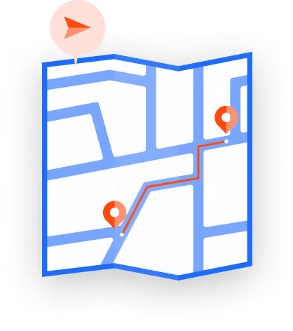 Graphical element showing a tag of mobile map view