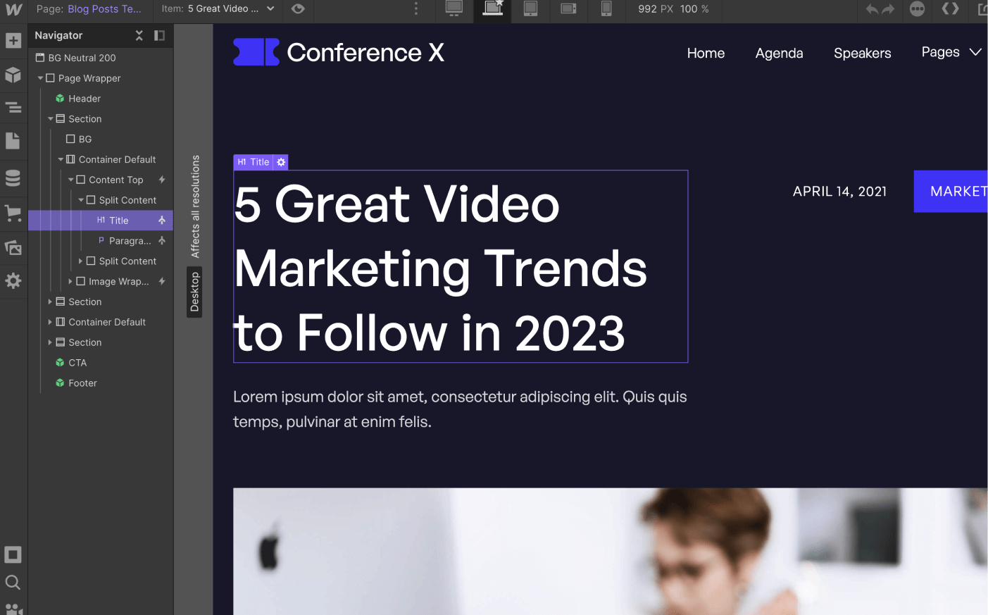 CMS Page - Conference X Webflow Template
