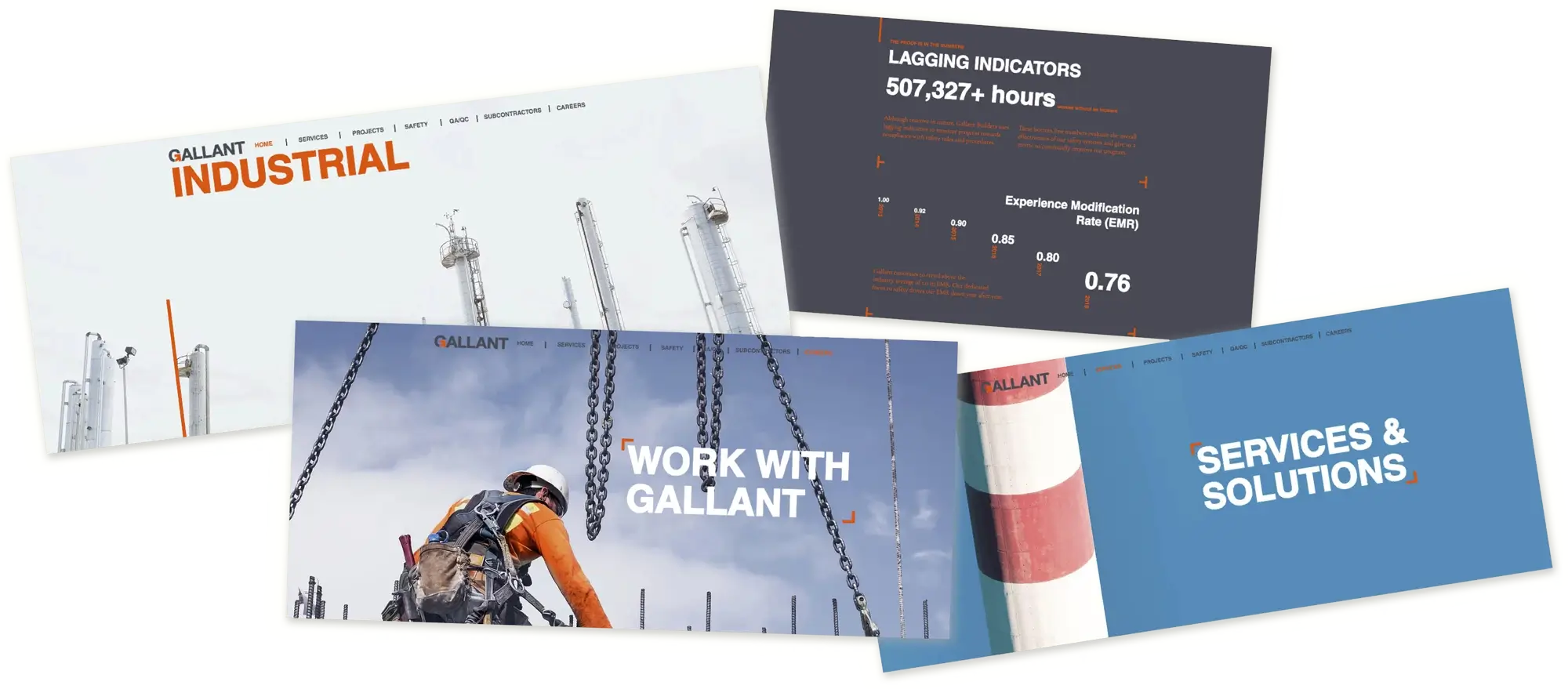 Gallant website pages of past