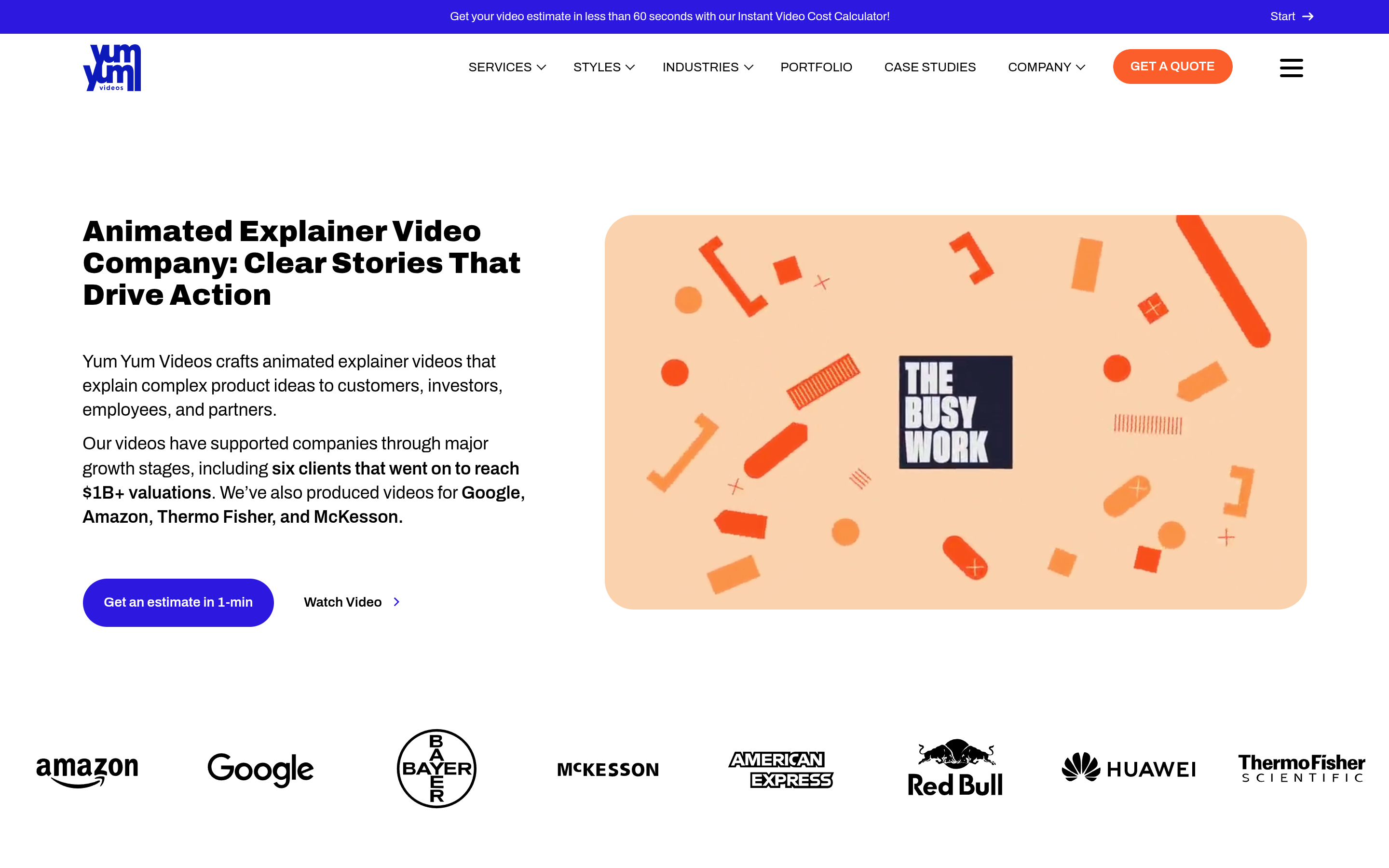 Yum Yum Videos homepage screenshot