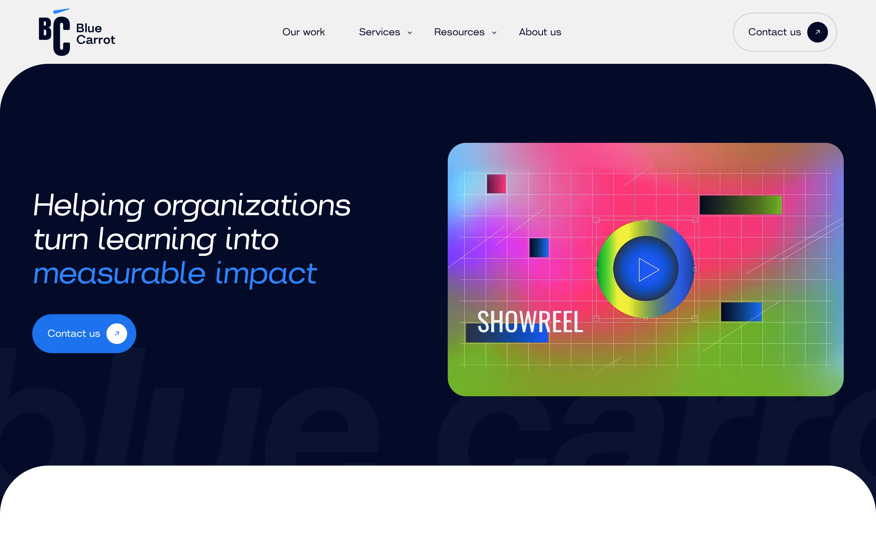 Blue Carrot homepage screenshot