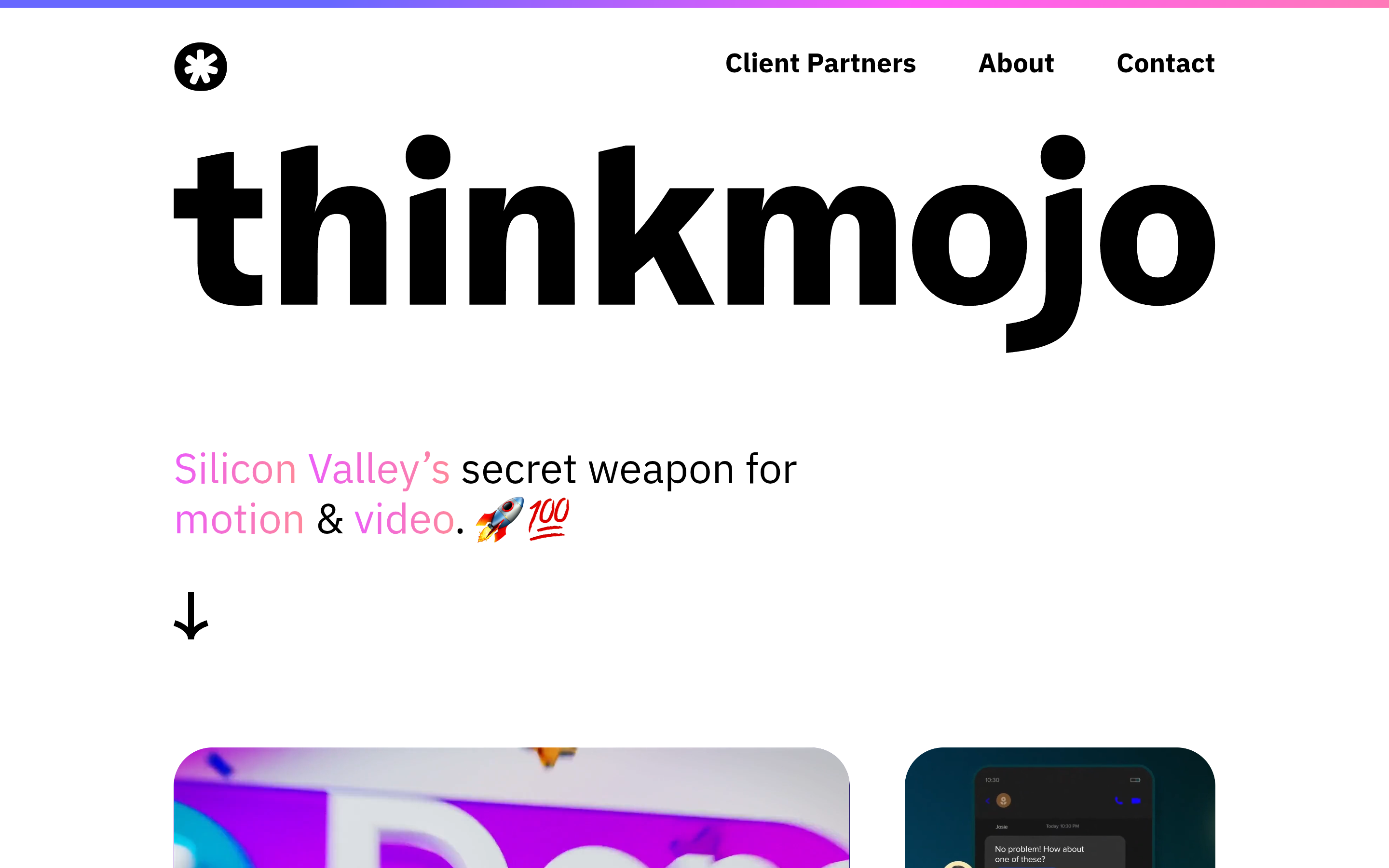 Thinkmojo homepage screenshot