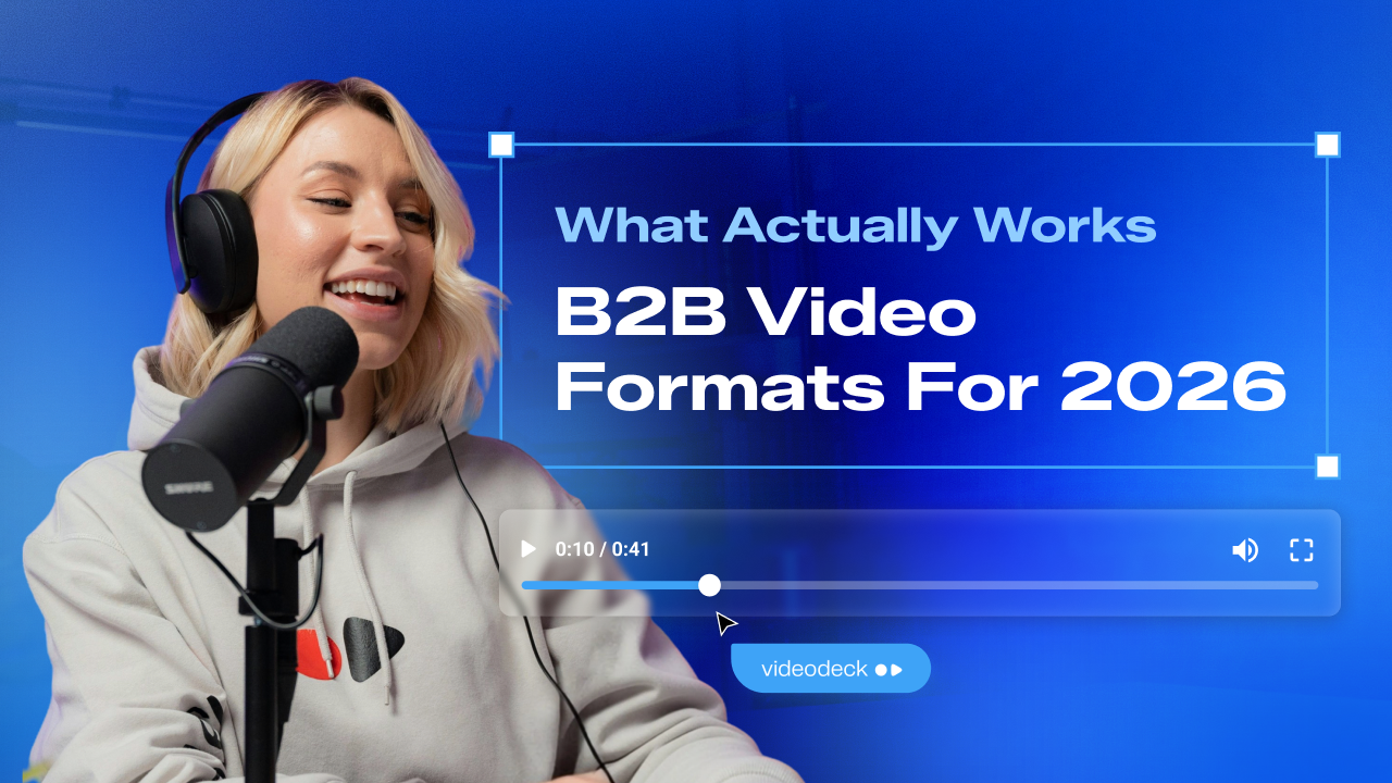 B2B video formats for 2026. Videodeck blog cover