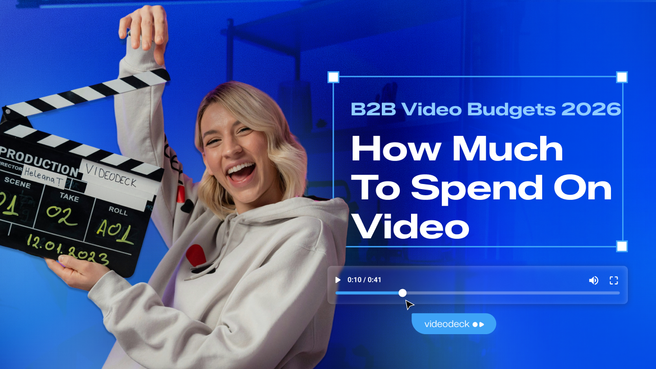 How much to spend on video, B2B video budgets 2026. Videodeck blog cover
