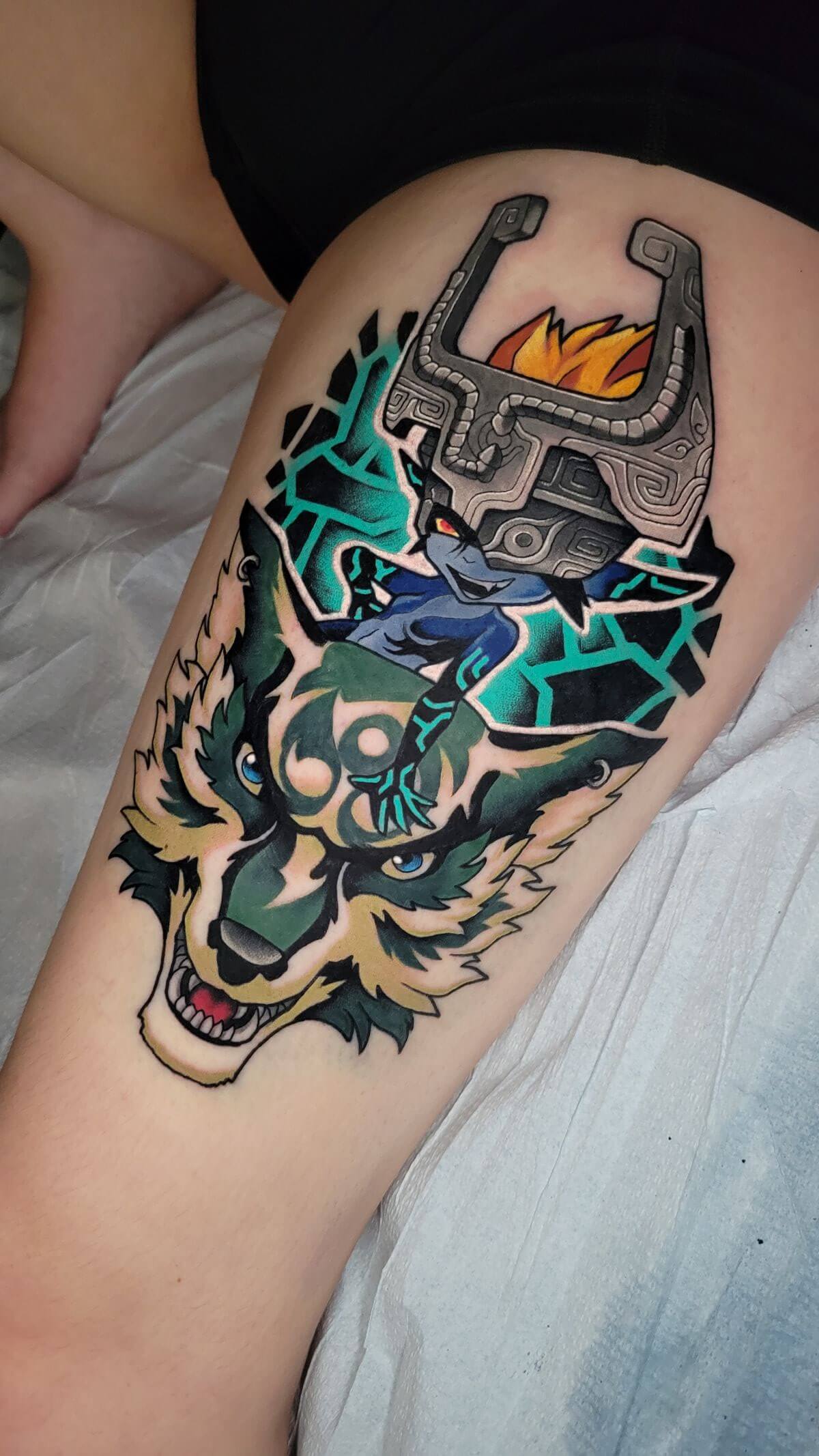 Colorful tattoo of Midna from Legend of Zelda by Jason Mims.