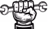 Mechanic with wrench logo