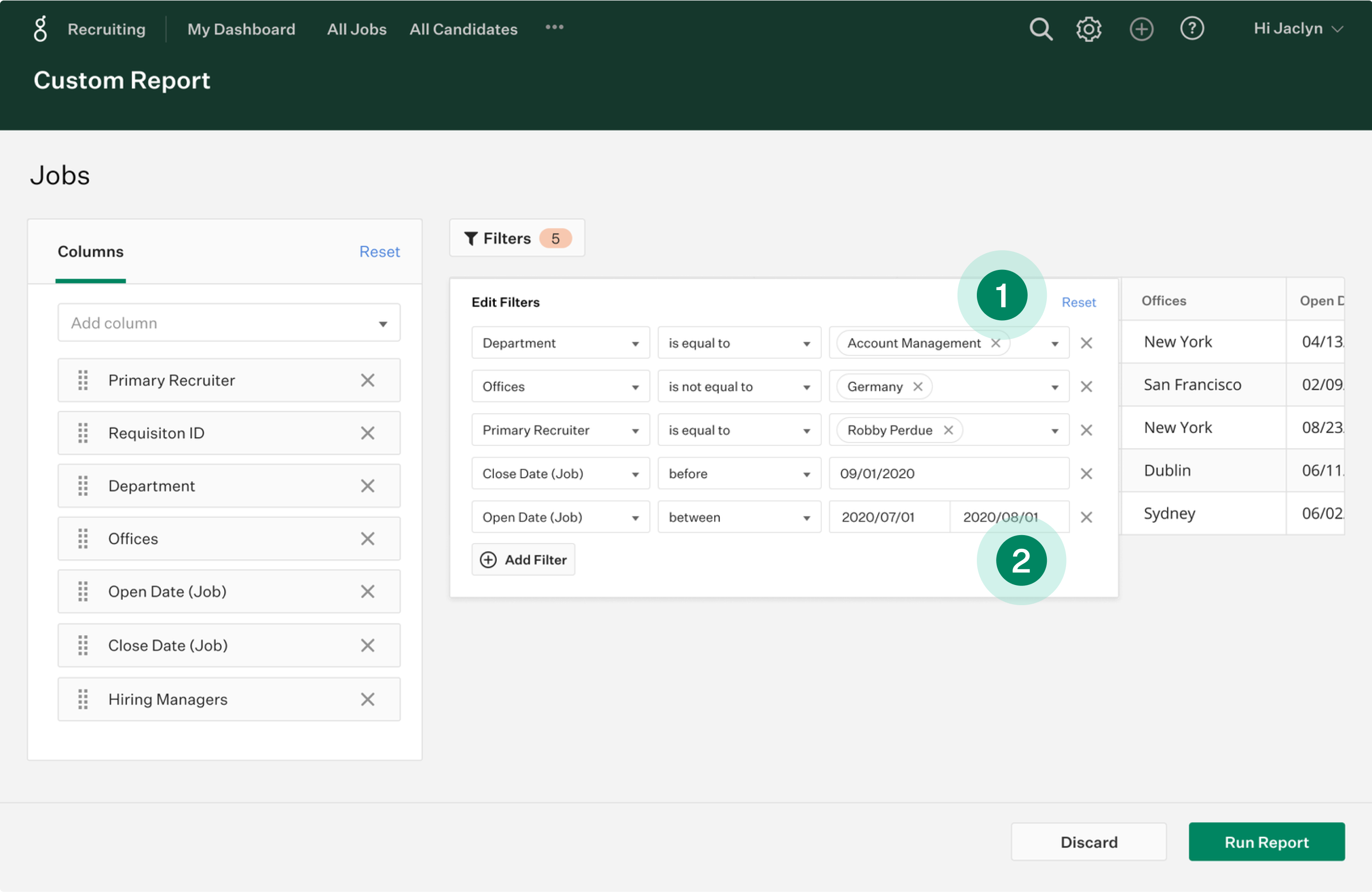 Report builder image 3: Use boolean search and multi-layer filters to customize your metrics