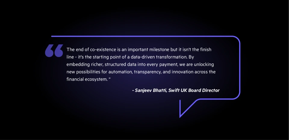 Sanjeev Bhatti quote on ISO 20022 transformation