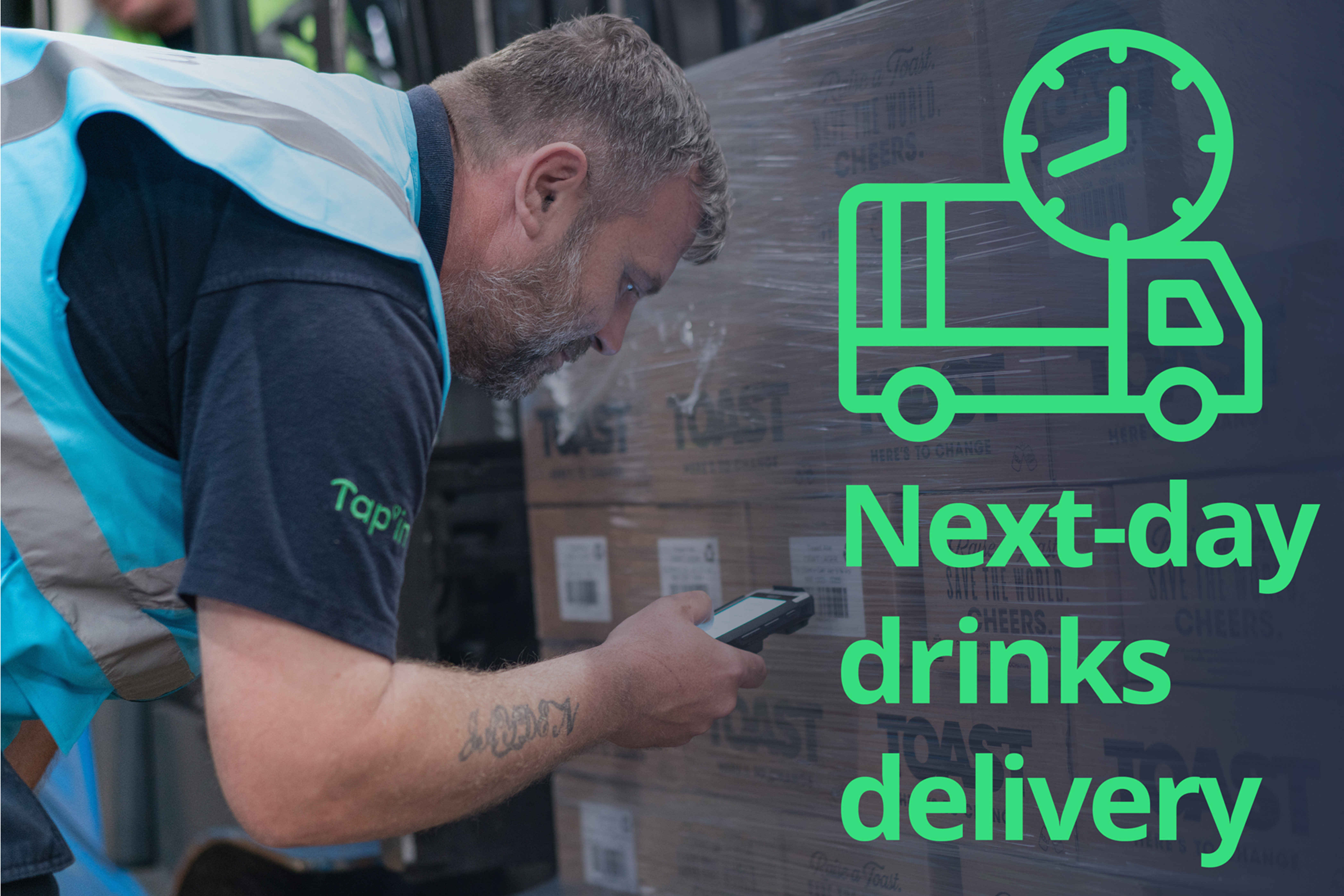 Next day drinks delivery with Tap'in