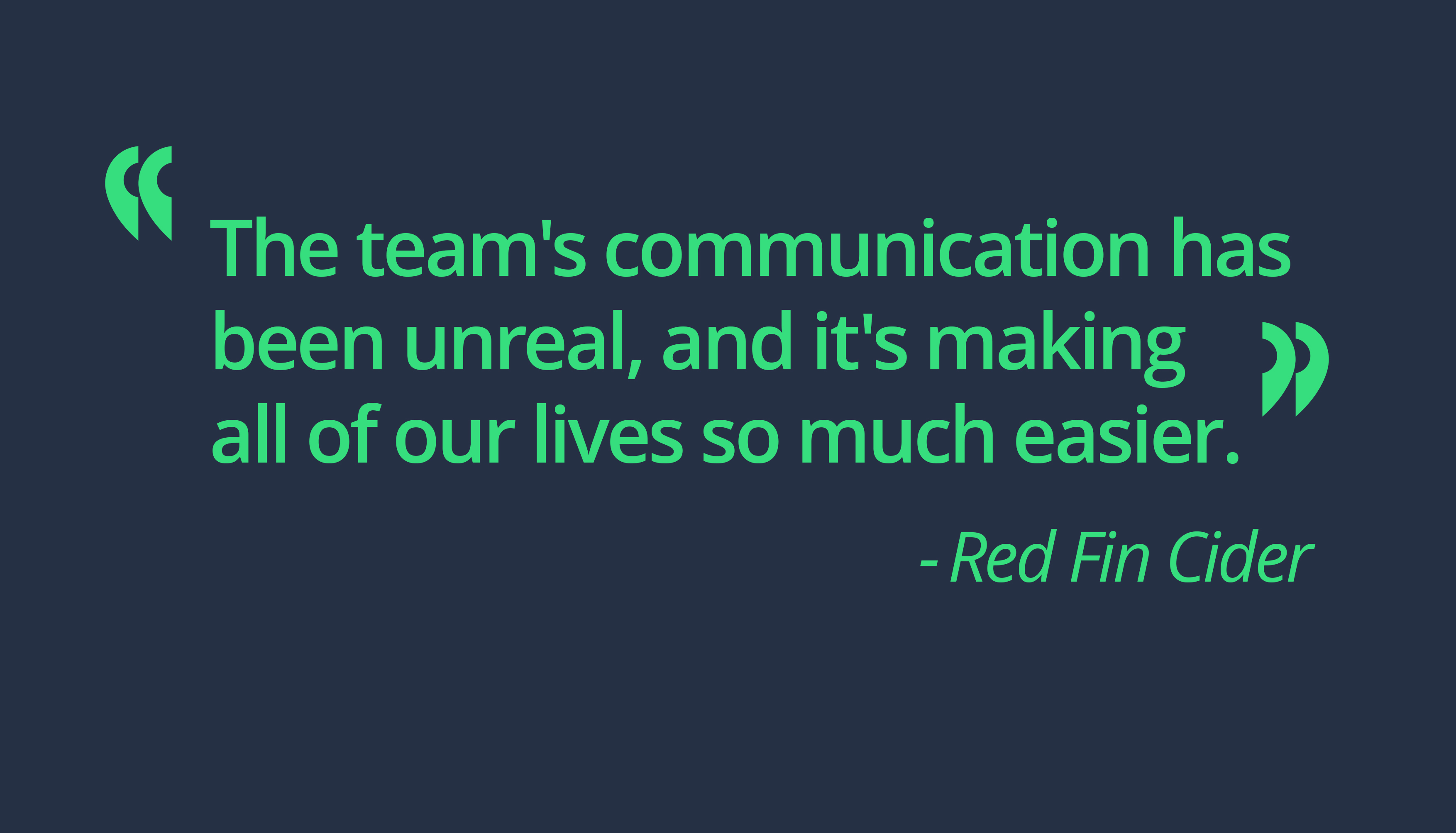 Red Fin Cider testimonial for Tap'in - "the team's commican has been unreal, and it's making all of our lives so much easier"