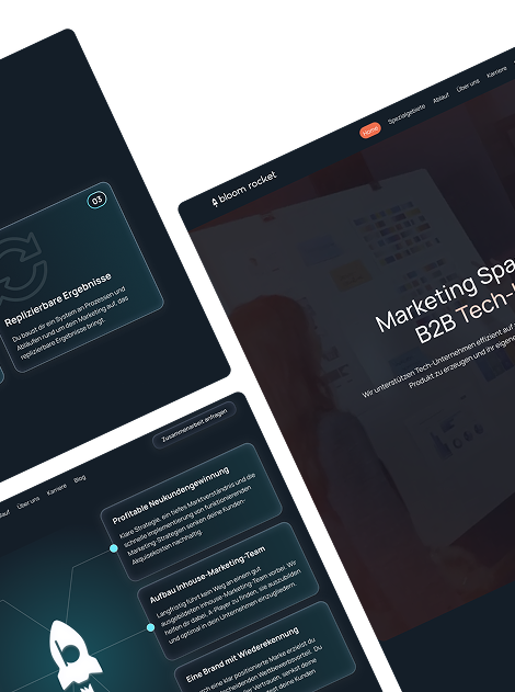 Bloom Rocket website collage image