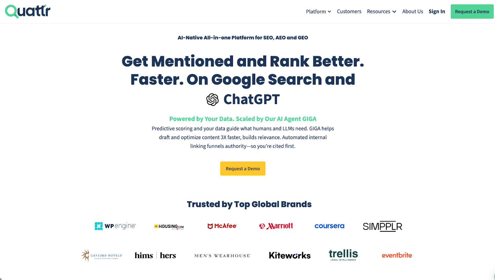 Quattr website screenshot