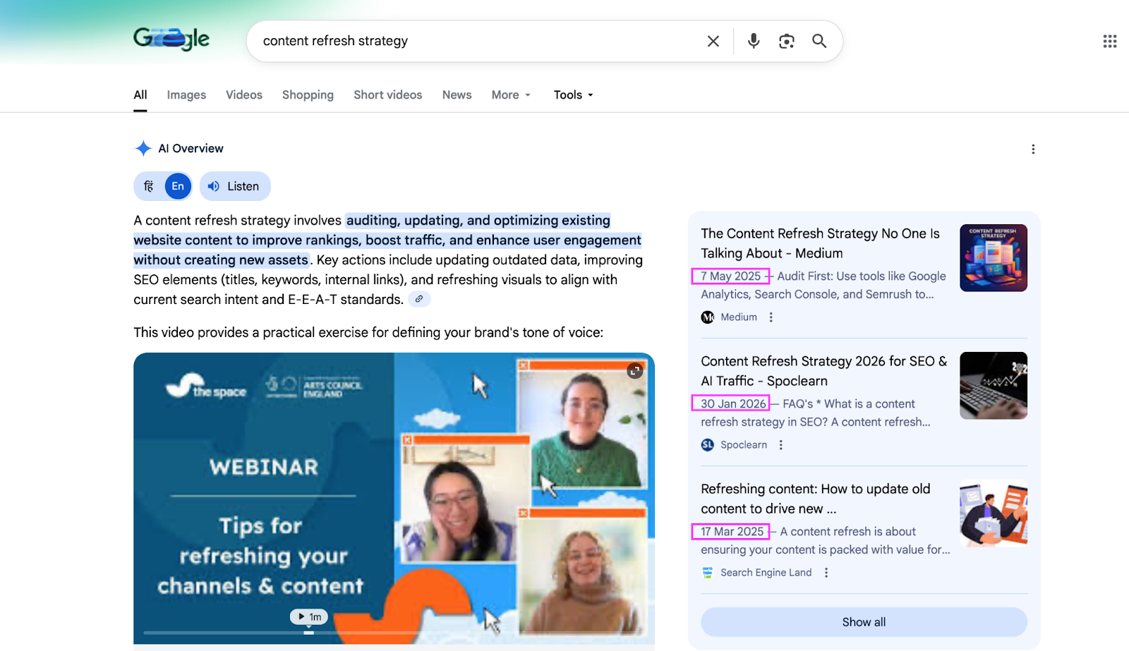 Google Search Screenshot