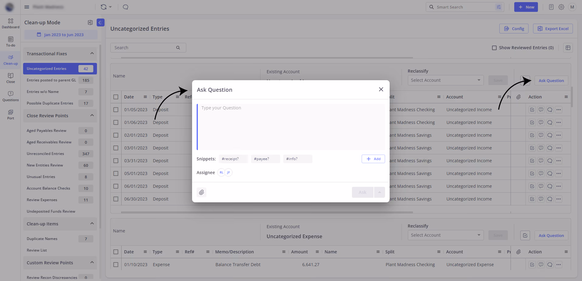 Ask questions to clients and get feedback