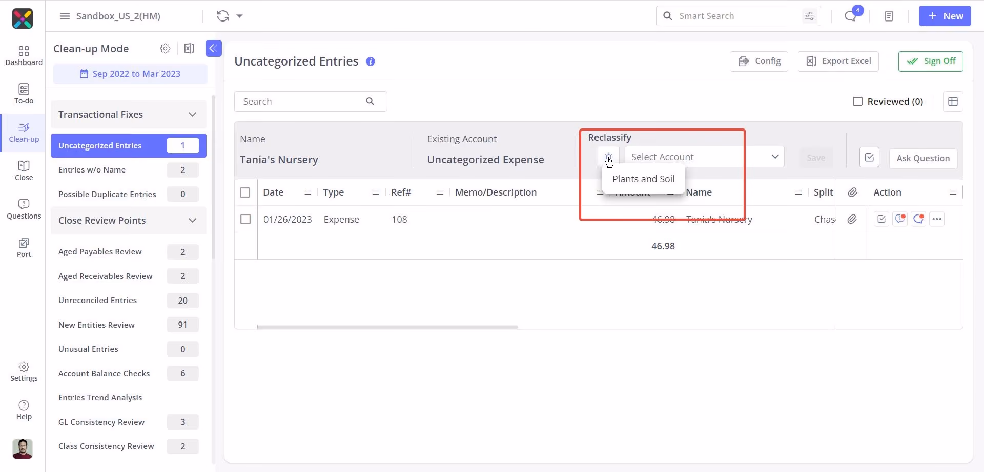 Intelligent Suggestions in "Uncategorized Entries" & "Entries W/O Class"