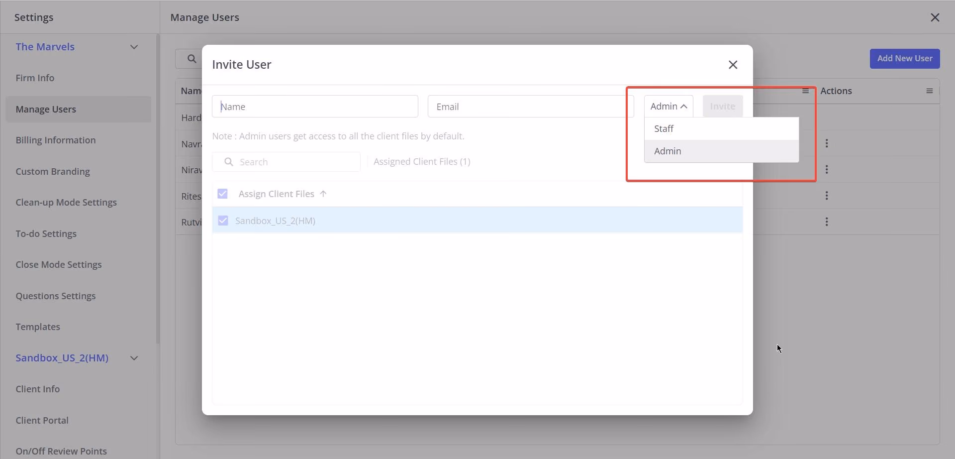 Effortless Admin User Invitations