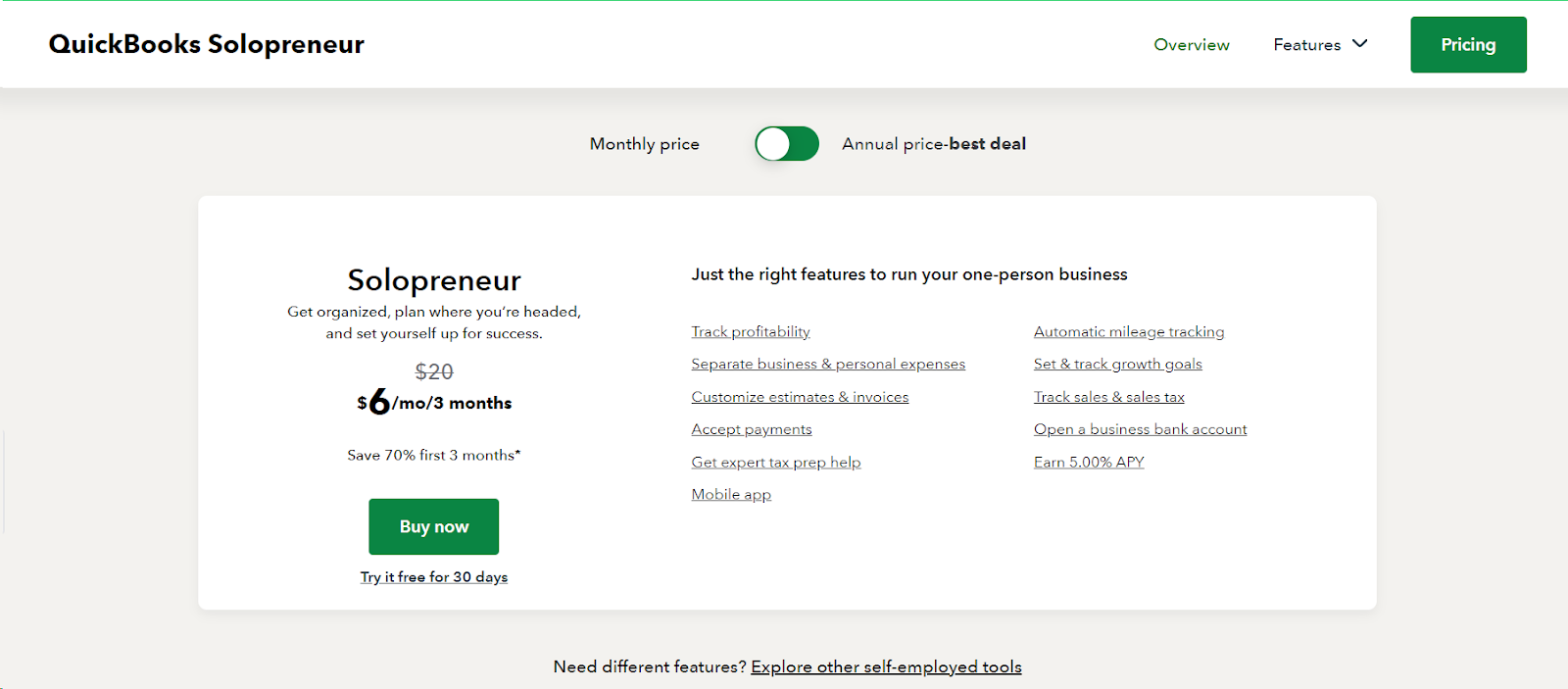 Quickbooks-solopreneur-pricing