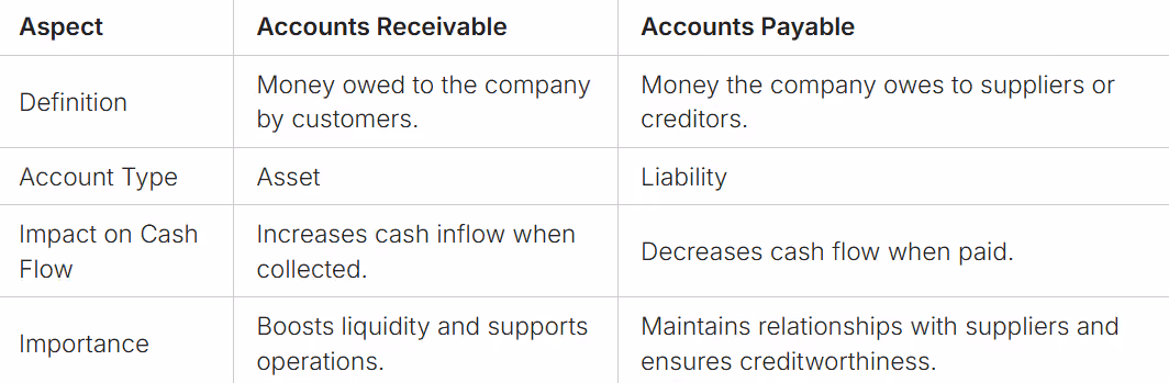 Account Receivable vs Payable