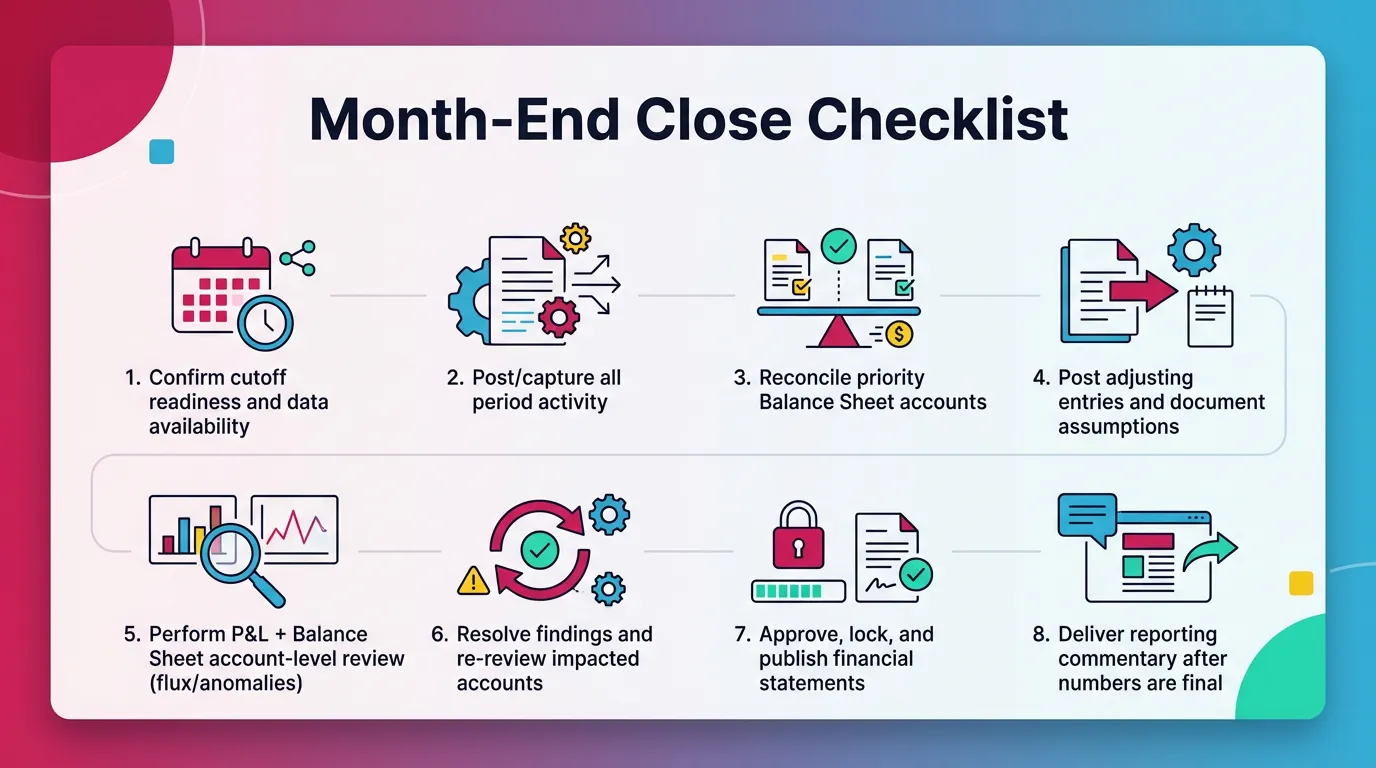 Month-End Close Checklist (high-level)
