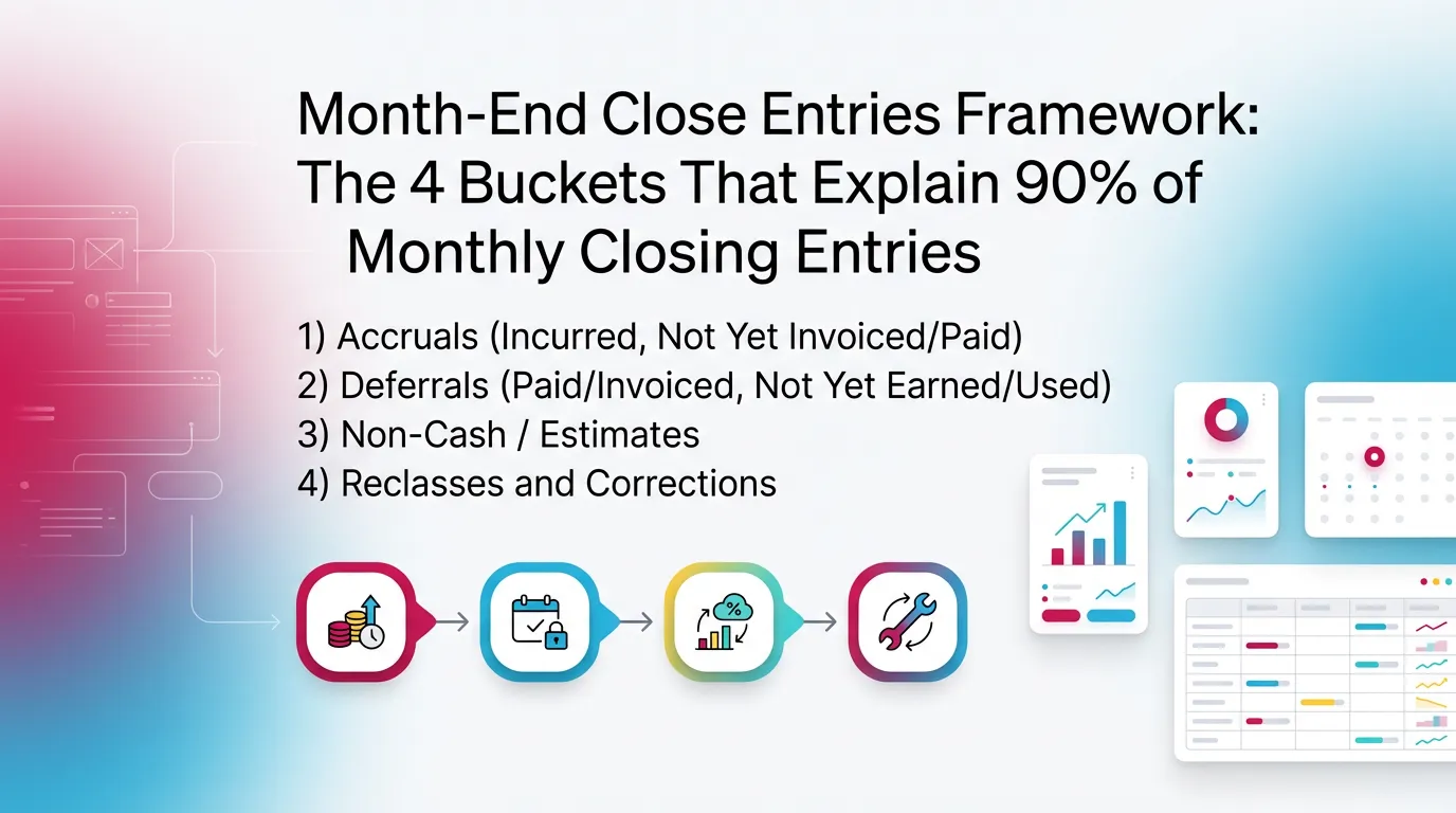Month-End Close Entries Framework: The 4 Buckets That Explain 90% of Monthly Closing Entries