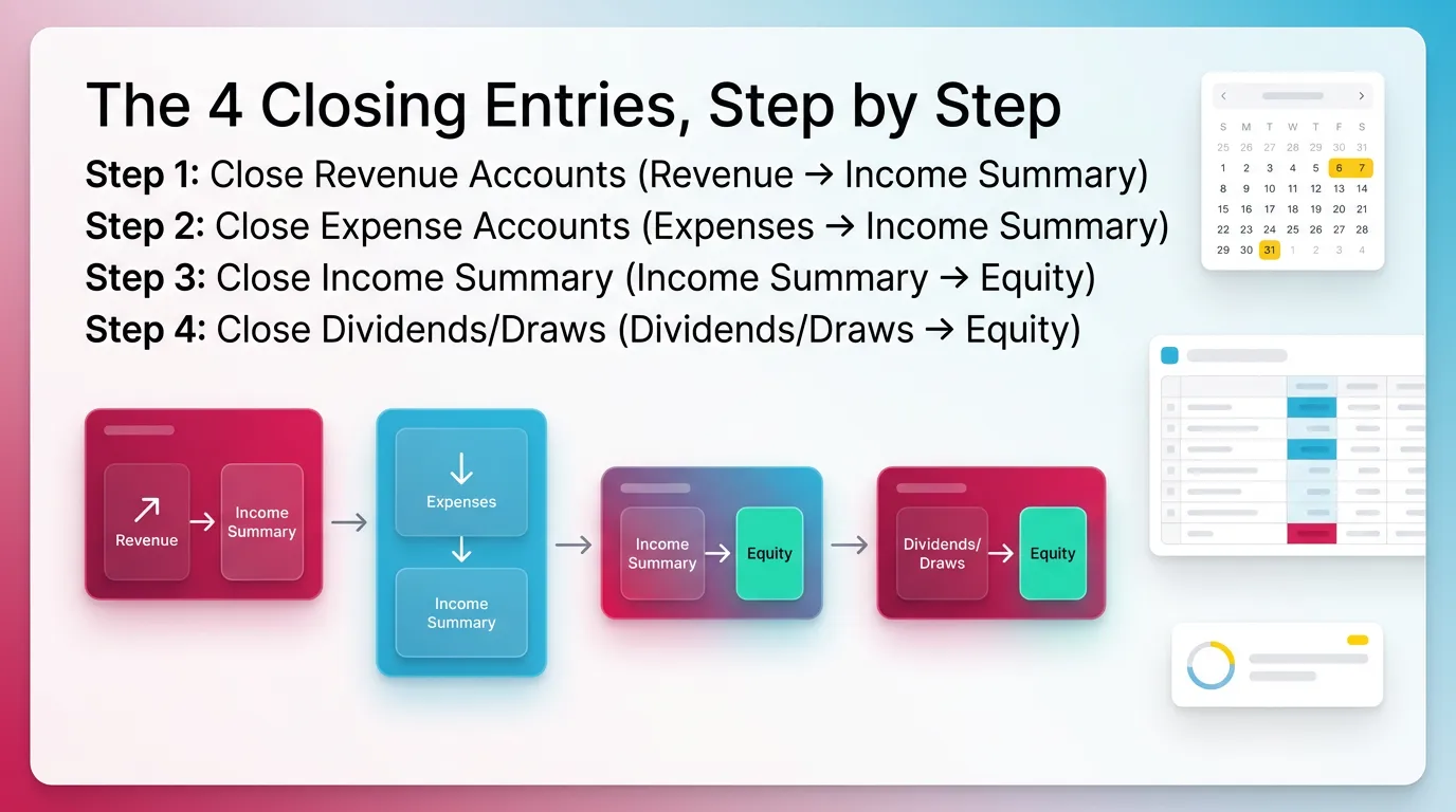 The 4 Closing Entries, Step by Step