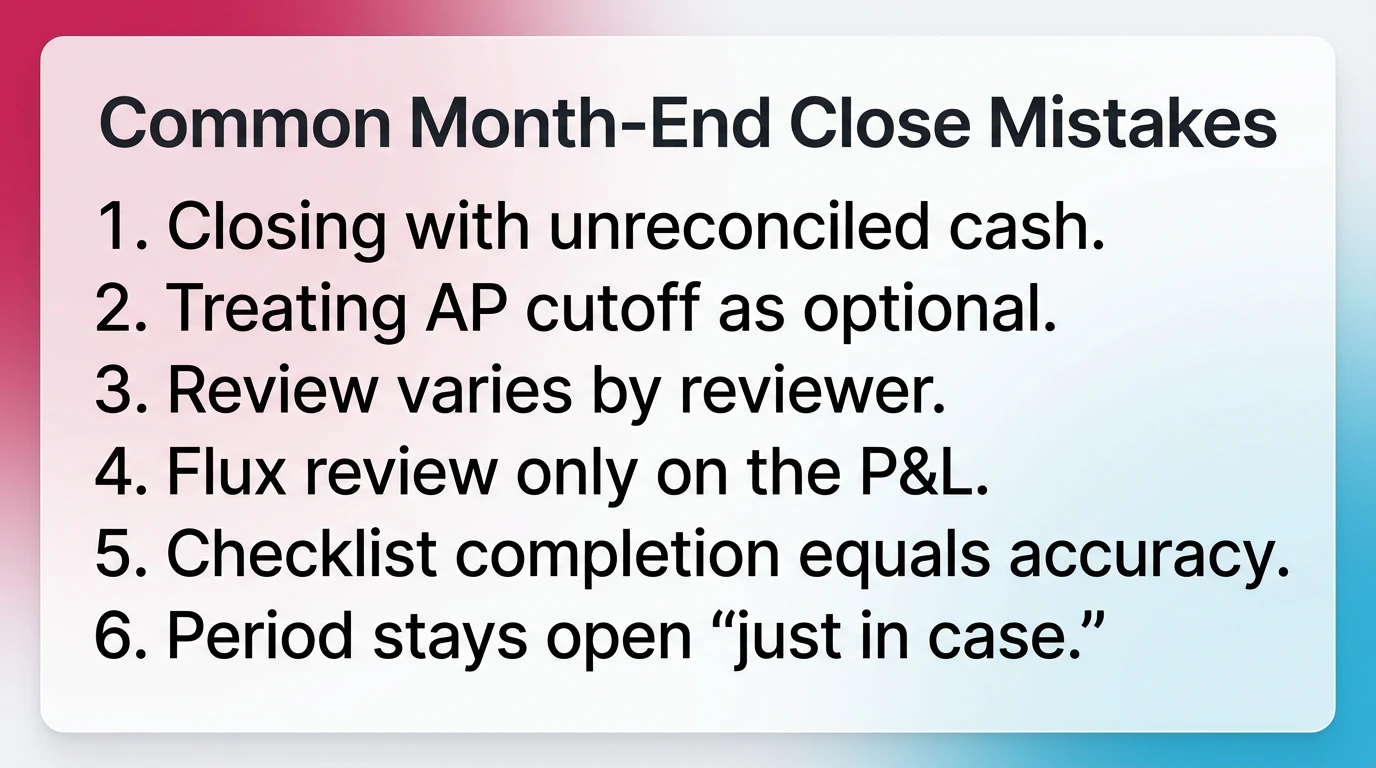 Common Month-End Close Mistakes (And Fixes)