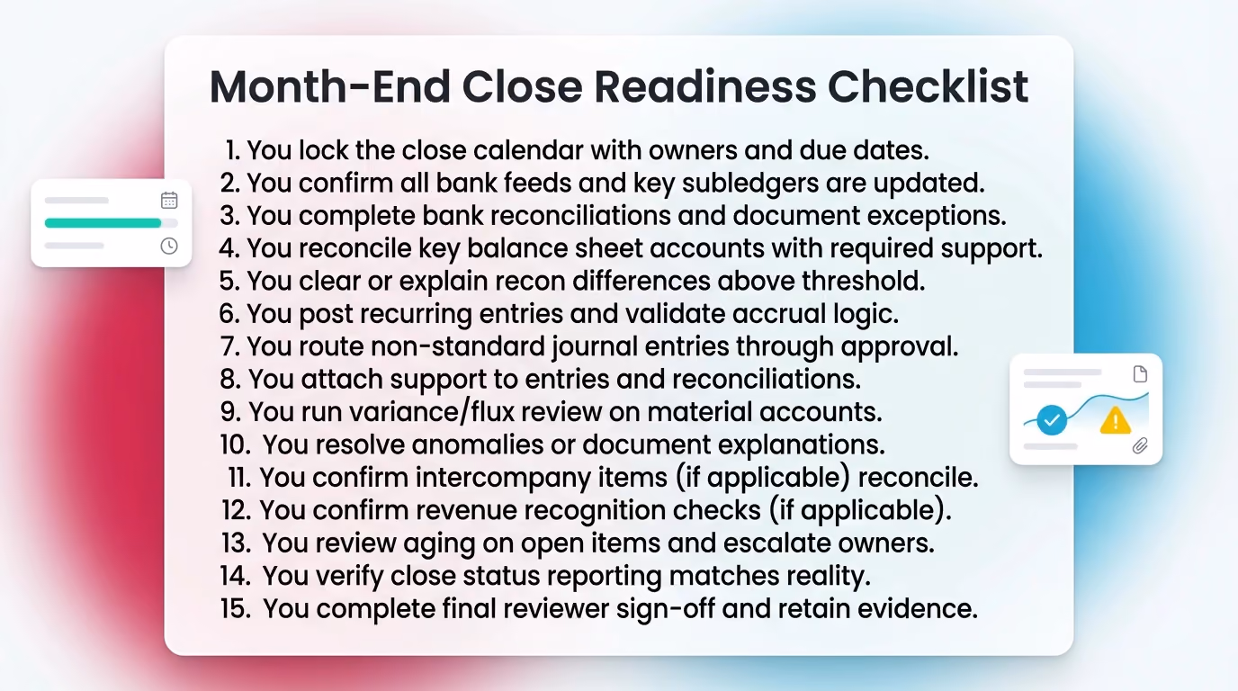 Month-End Close Readiness Checklist
