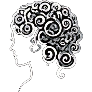 icon with a women with curly hair