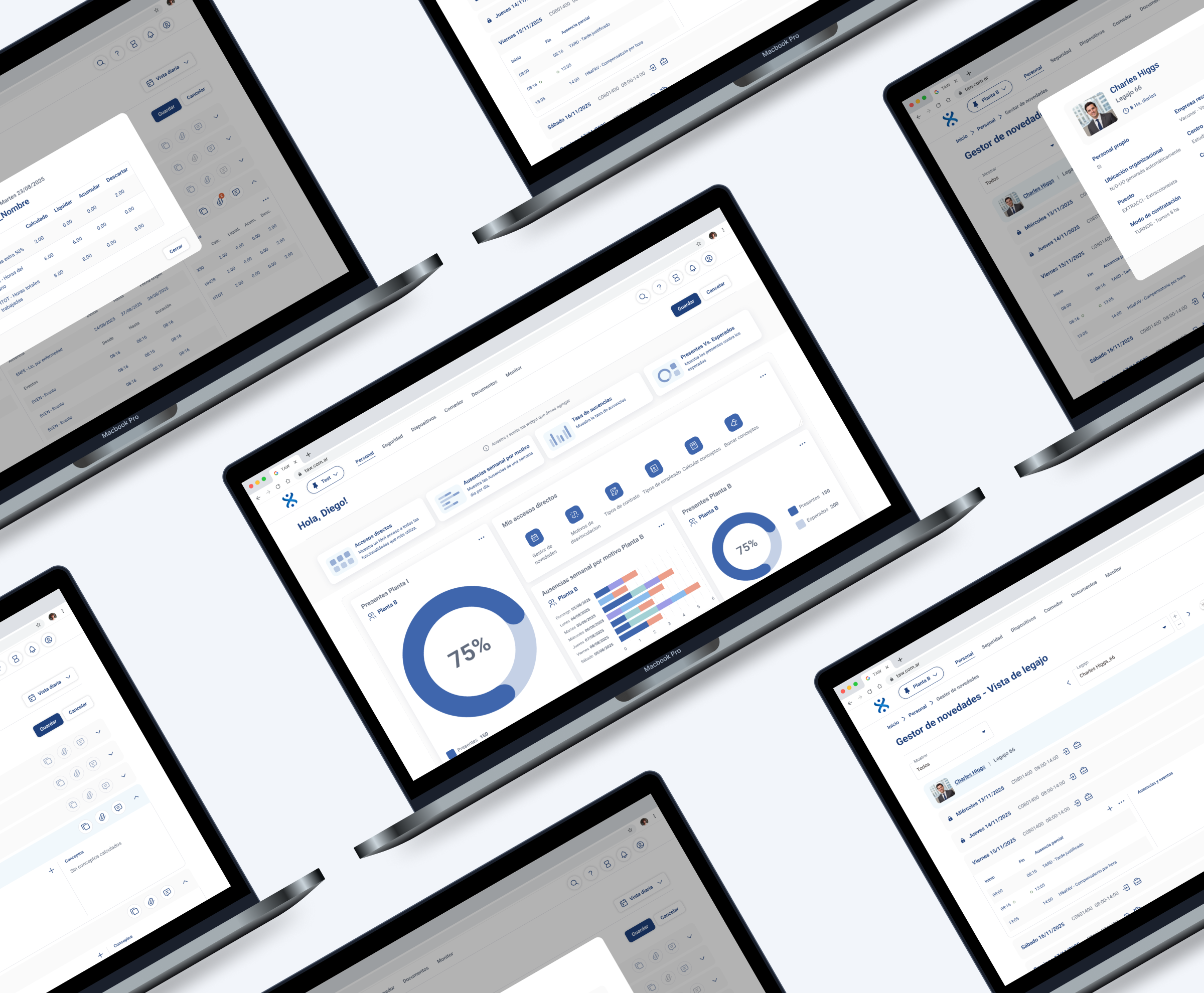 Timeaware - HR Boards Redesign mockups