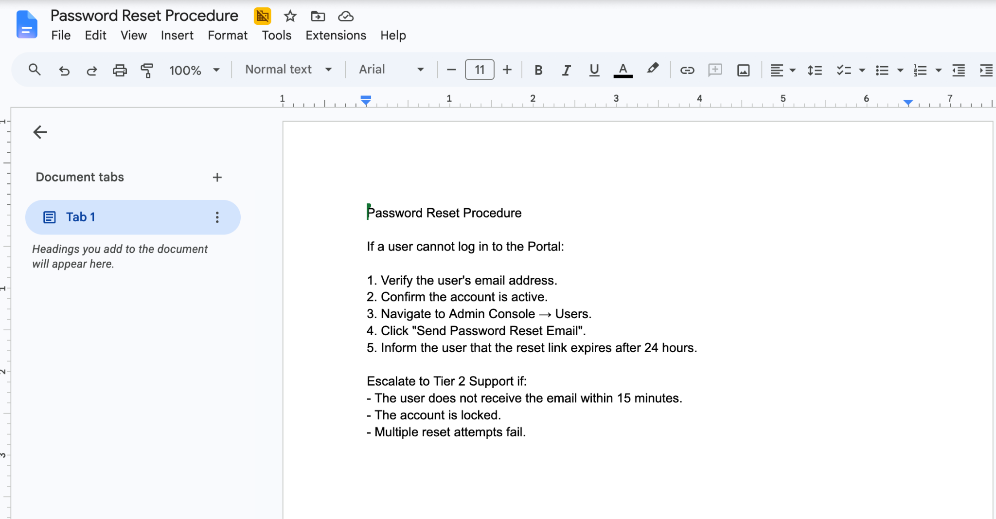 Figure 9. Add a focused document with a known answer for testing.