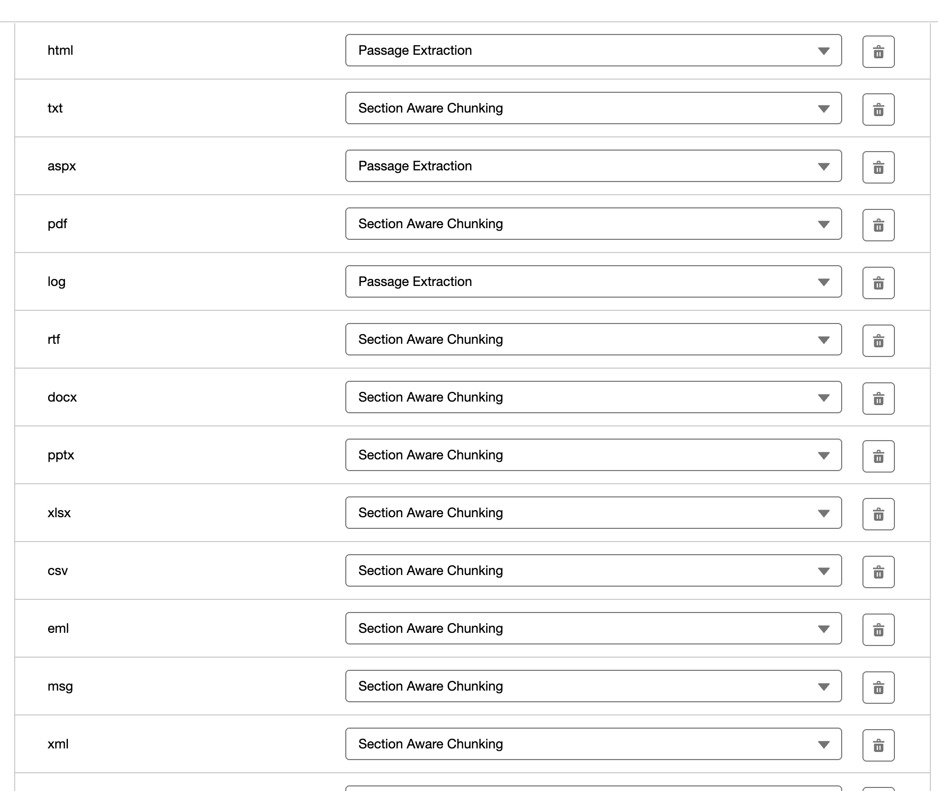 Figure 20. Choose the content and metadata fields used by the index.