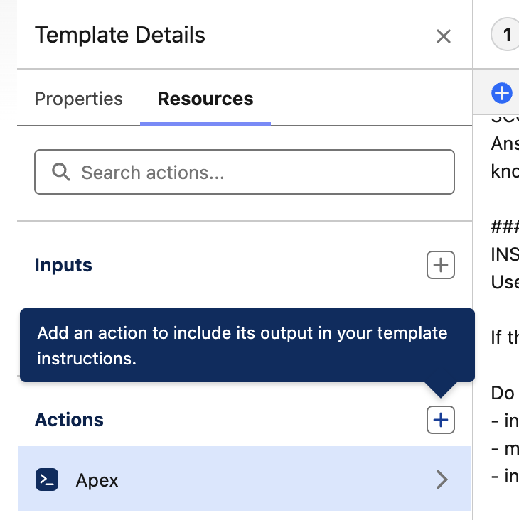 Figure 30. Open the resource picker from Prompt Builder.