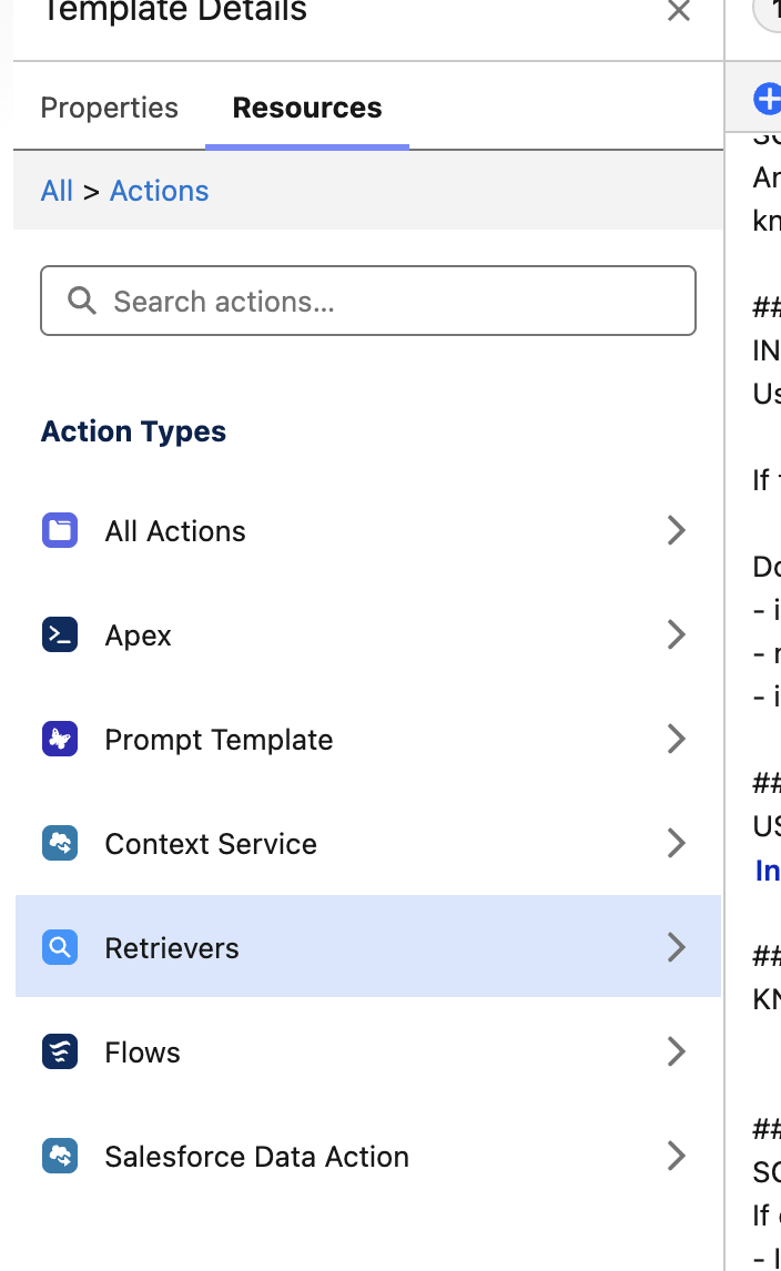 Figure 31. Select Retrievers in the resource panel.
