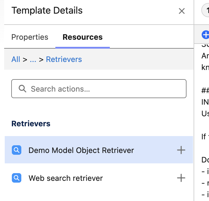 Figure 32. Choose the retriever created for the Google Drive index.
