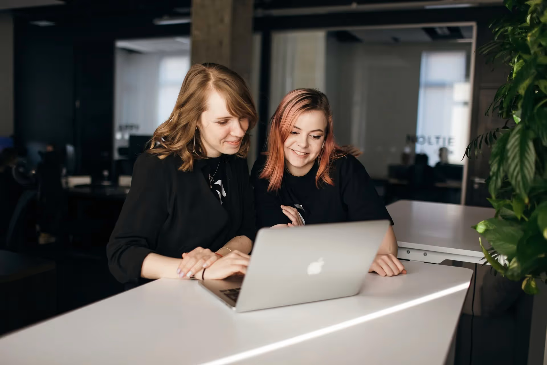 smiling women in the office