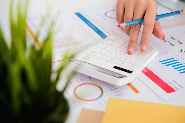 documents and calculator