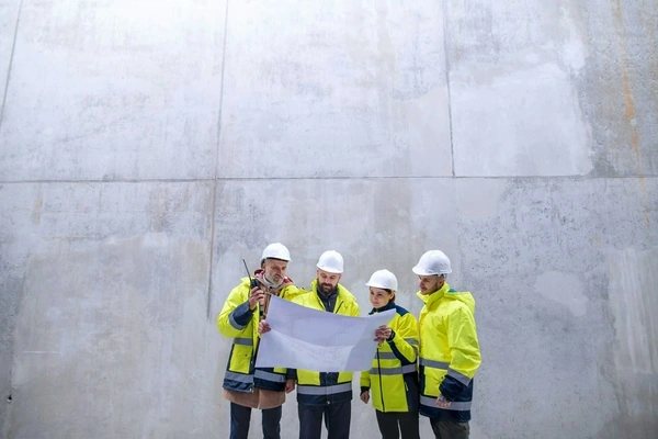 construction workers on site