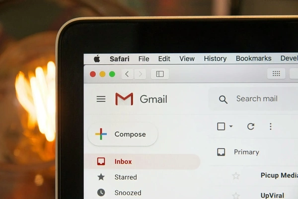 gmail page opened in a laptop browser