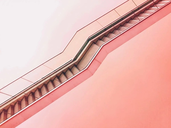 stairs on a pink background