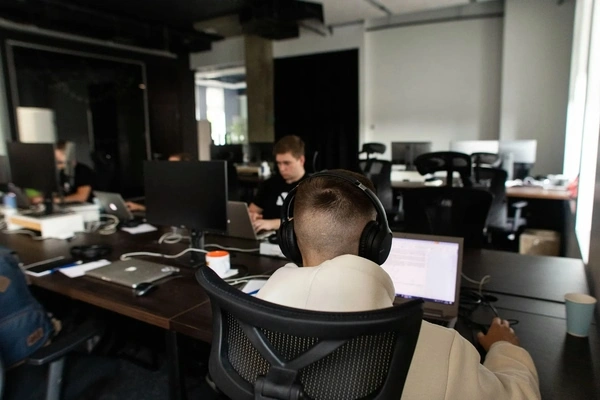 Noltic's software engineers working in the office