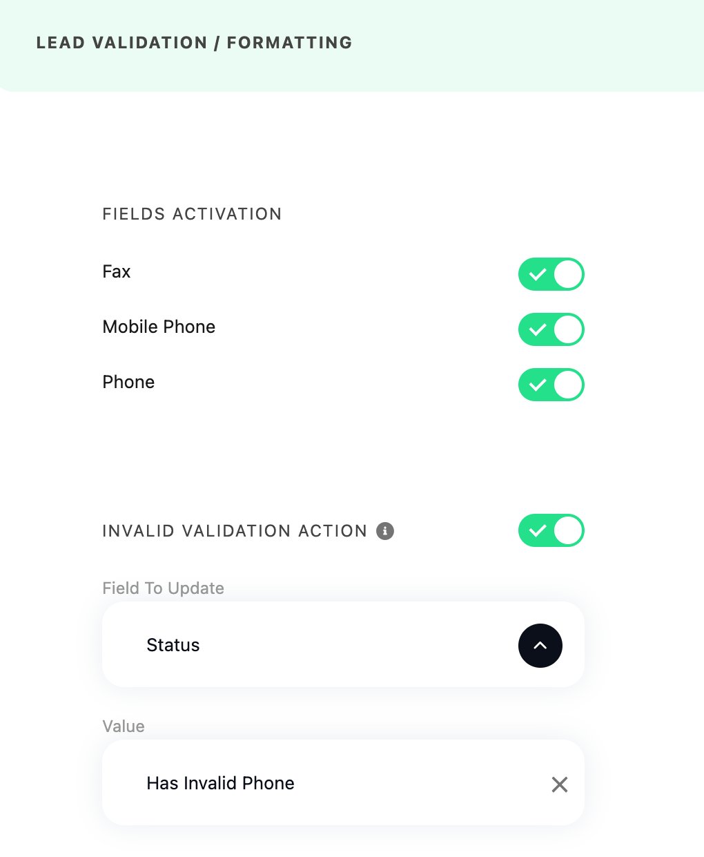 New feature: Invalid Validation Action