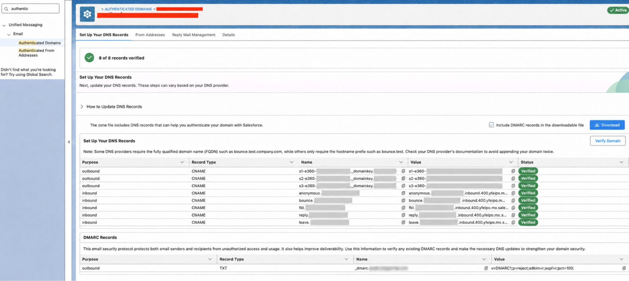 Authenticated Domains