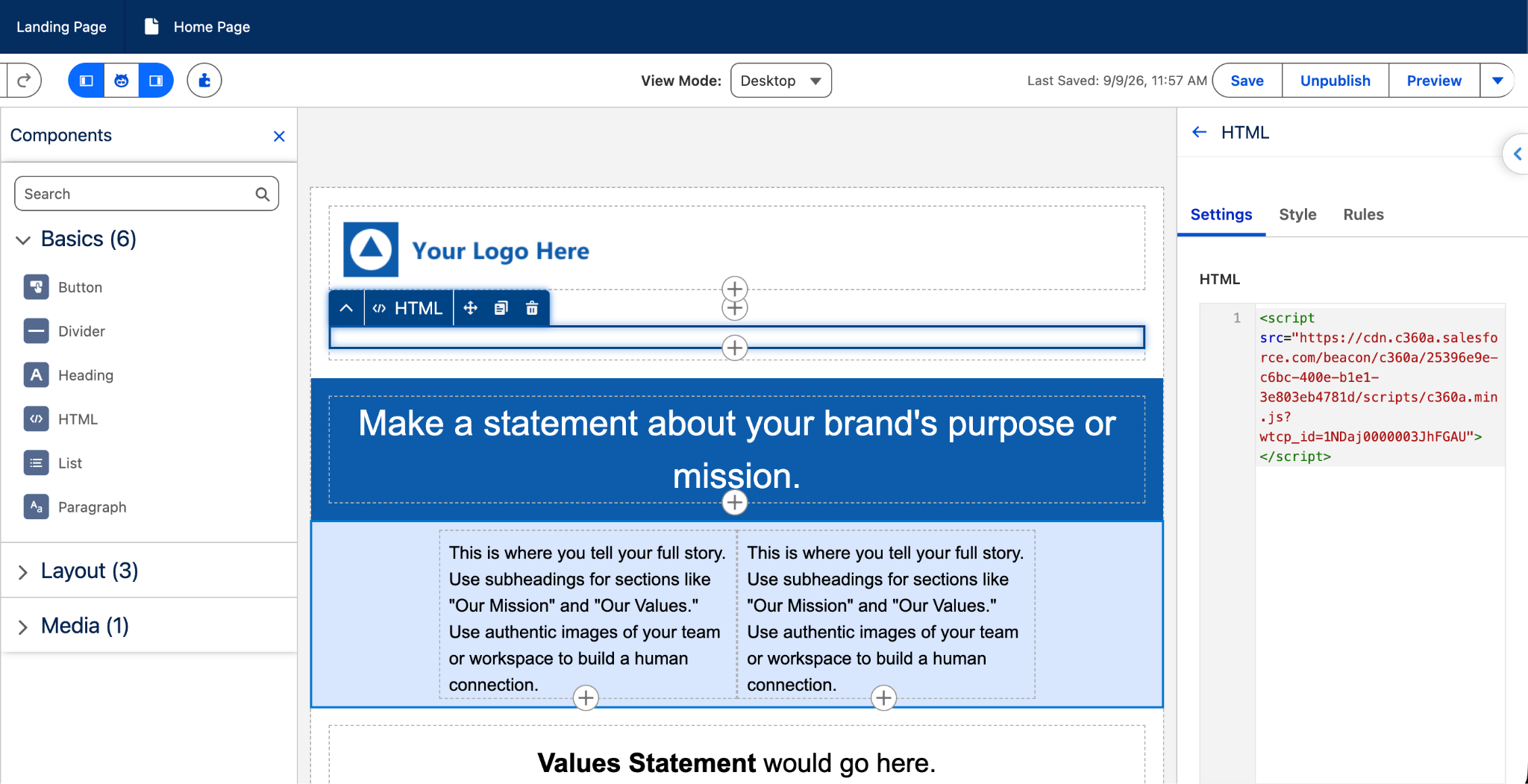 Landing Page