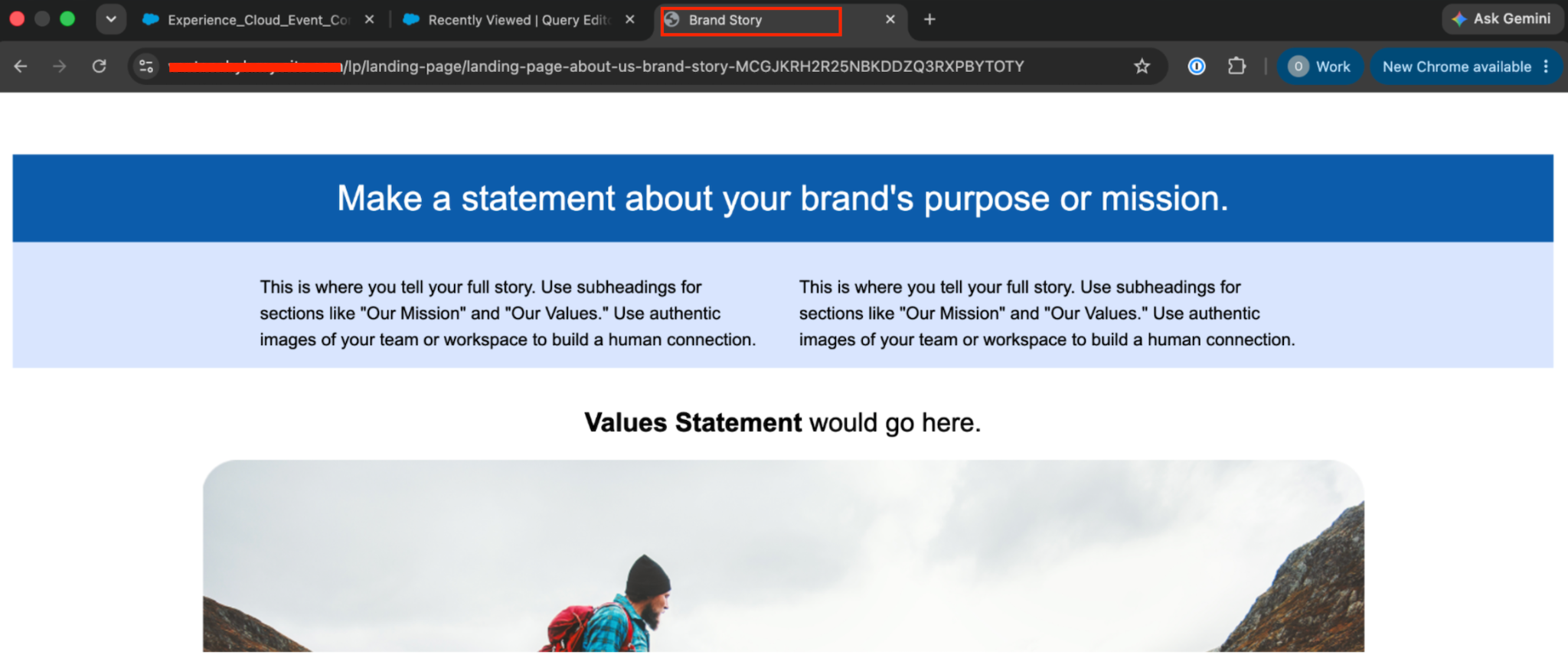 Landing page