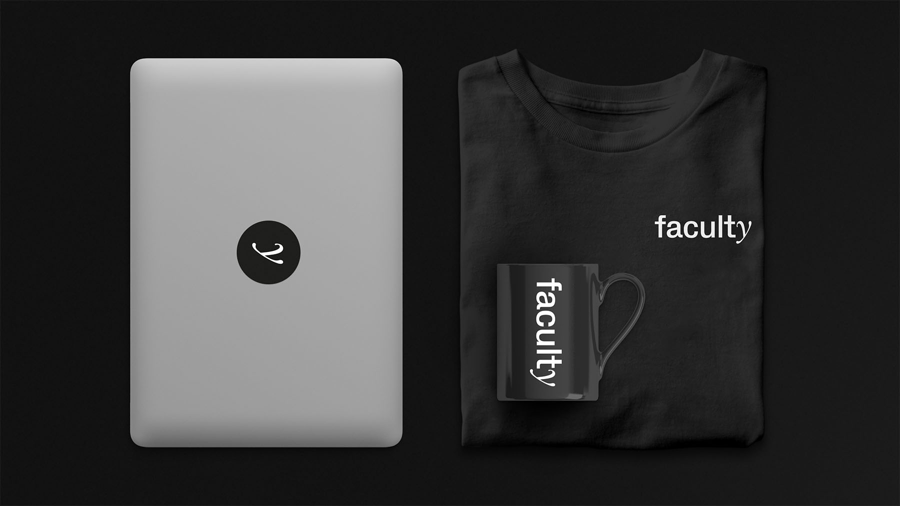 Faculty branded sticker, mug, and t-shirt