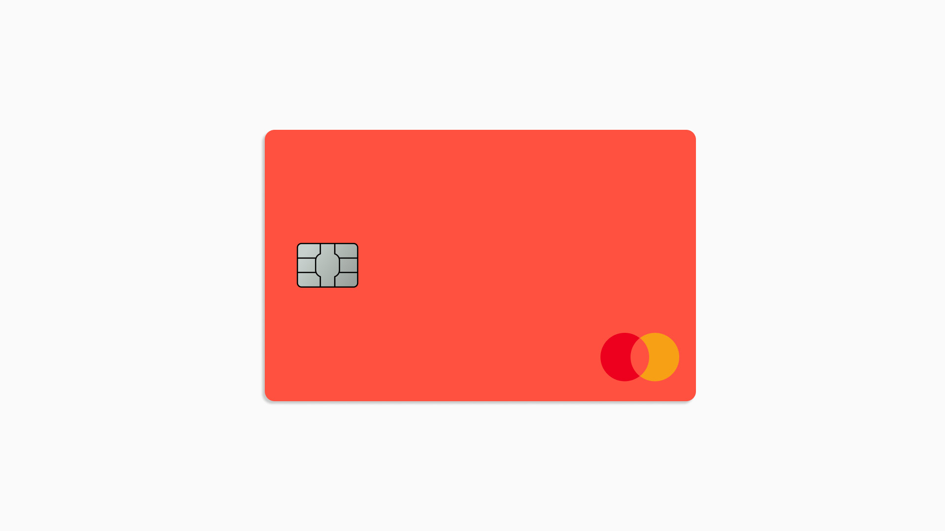 A bright orange bank card